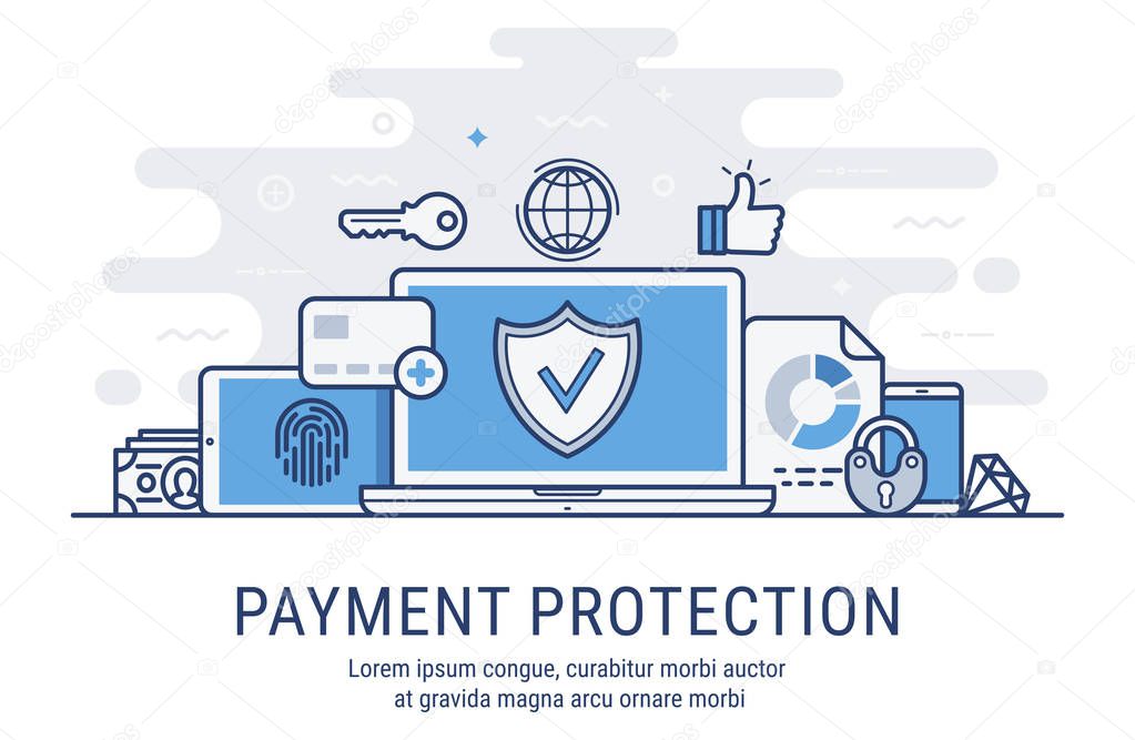 Payment protection vector illustration