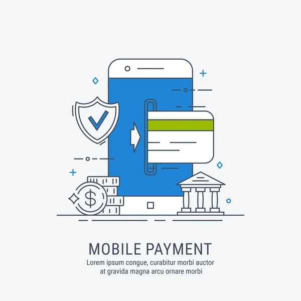 Illustratie van mobiele betalingen — Stockvector