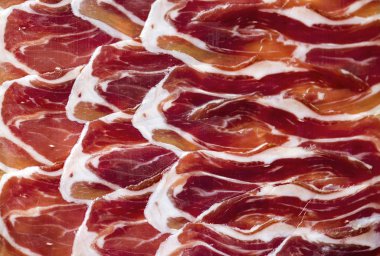 Jamon, et, İspanyol yemek yakın çekim dilimleri