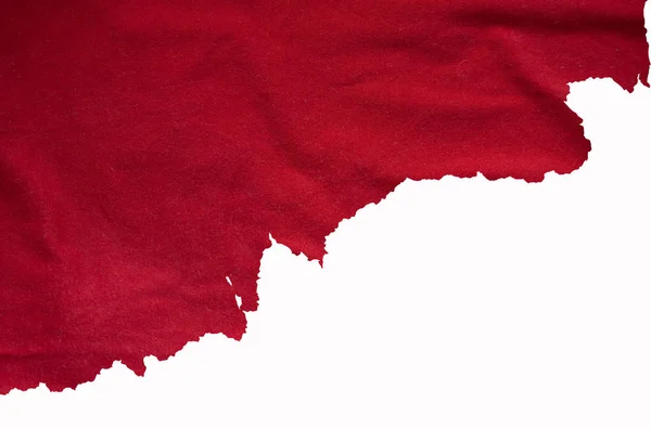 Yırtık kırmızı kumaş, tasarımcılar fikirleri için detay — Stok fotoğraf