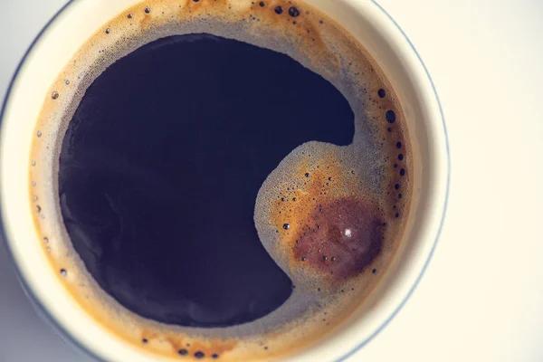 Kaffee, Blick auf eine Tasse mit schwarzem Kaffee, American, Espresso — Stockfoto