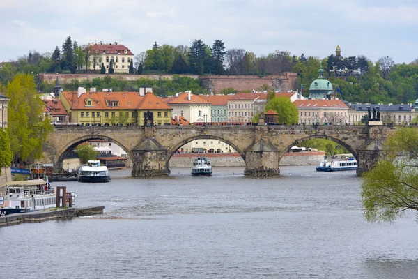 Most popular view of the main sightseeings in Prague — Stock Photo, Image