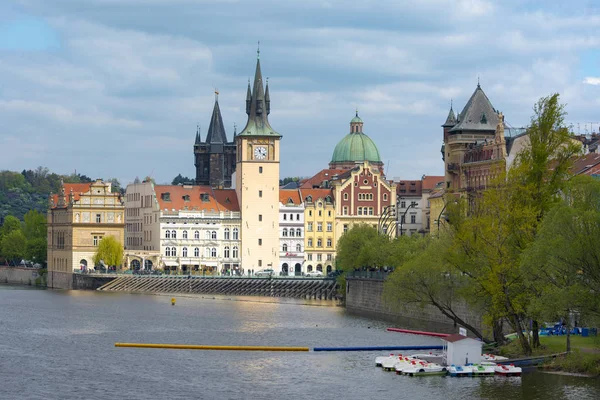 Most popular view of the main sightseeings in Prague — Stock Photo, Image