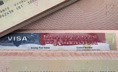 Amerikan vizesi detayını yakın çekim