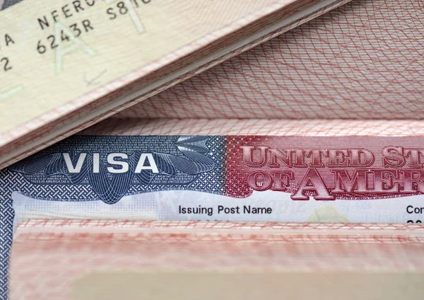 Amerikan vizesi detayını yakın çekim