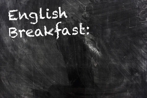 RUSSIAN BREAKFAST text on black board with space for text — стоковое фото