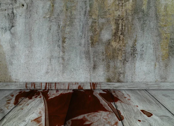 Boş odada ahşap zemin üzerinde koyu kan — Stok fotoğraf