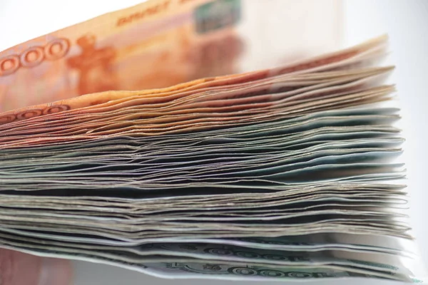 Hromadu peněz, ruské, Ruské bankovce — Stock fotografie