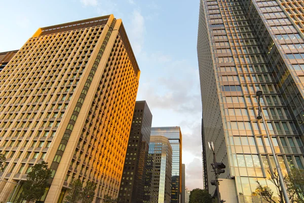 Tokyo şehir manzara ile akşam modern binalar