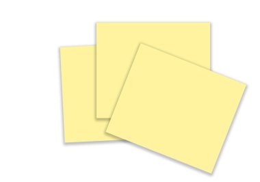 Beyaz arka planda izole boş sarı etiketli