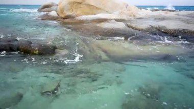 Tropikal turkuaz mavi deniz, su manzara