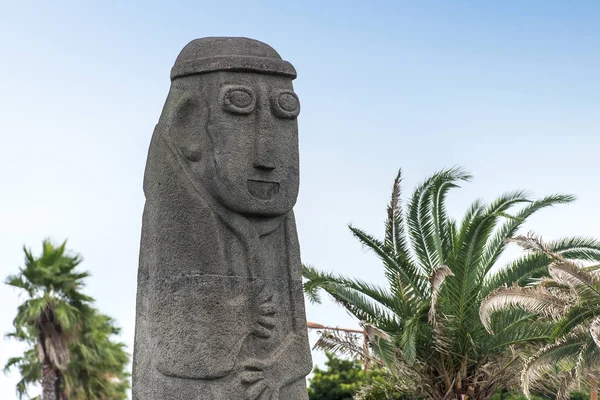 Ídolo Piedra Hareubang Isla Jeju Corea Del Sur — Foto de Stock