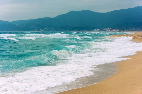 Sarti Grécia Poder Mar Mar Egeu Tempestade Suave Costa — Fotografia de Stock