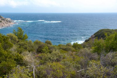 Yunanistan, panoramik deniz ve adalar, Ege Denizi üzerinden havadan görünümü