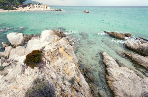 Fondo Exótico Mar Piedras Agua Mar Mar —  Fotos de Stock