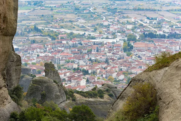Вид Маленький Греческий Городок Каламбака — стоковое фото