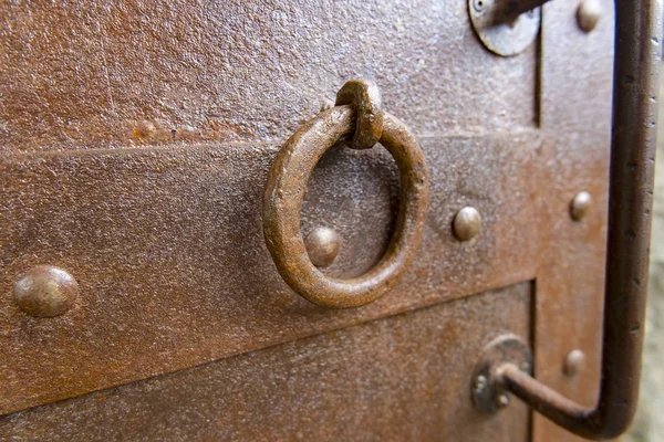 Old iron door, old door knocker