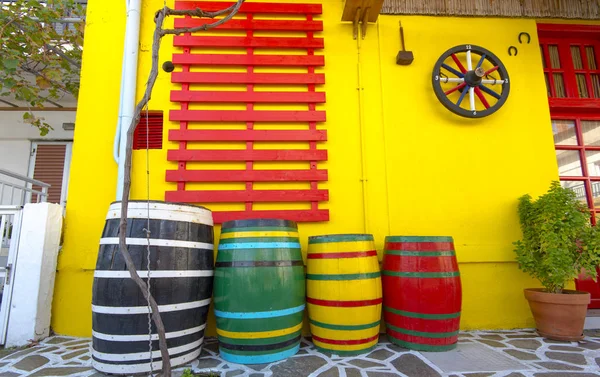 Bunte Außenfassade Der Taverne Griechenland — Stockfoto