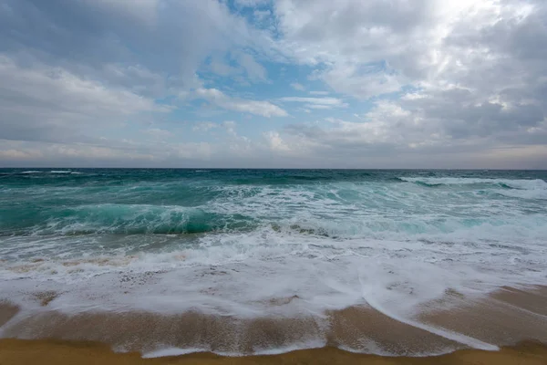 Tempestade Suave Mar Durante Dia Ventoso Cinza Imagem Natureza — Fotografia de Stock