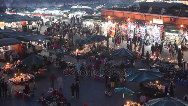 Jamaa Fna Piazza Del Mercato Tramonto Marrakech Marocco Nord Africa — Video Stock