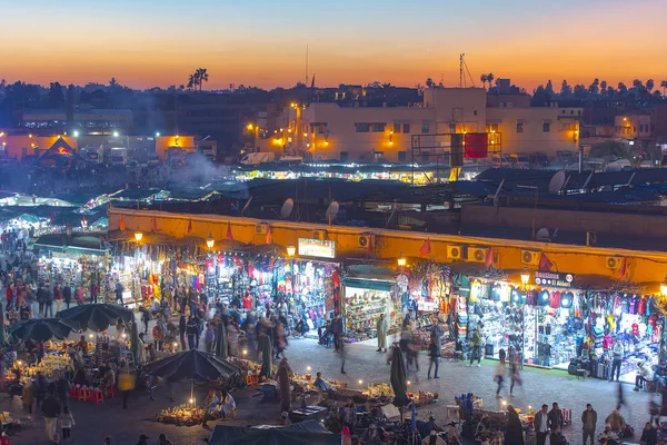 Vista Panorámica Marrakech Marrakech Con Parte Antigua Ciudad Medina Jamaa — Foto de Stock