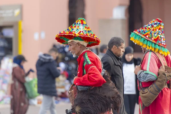 Vendedor Água Guardião Água Guerrab Vestida Com Traje Típico Marroquino — Fotografia de Stock