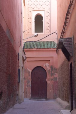 Fas Marakeş medina bölgesinin eski sokaklar