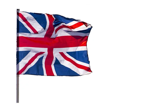 Britse Vlag Geïsoleerd Witte Achtergrond — Stockfoto