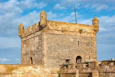 Sqala du Port, fort Essaouira Fas'ta, yüksek çözünürlüklü resim