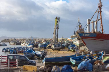 Essaouira surlar Essaouira, Fas hava muhteşem panoramik manzaralı.