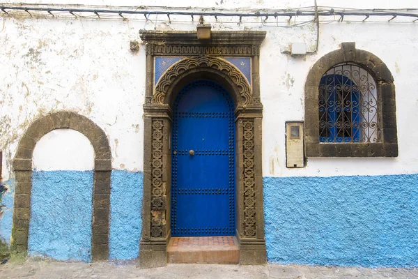 Porta Tradizionale Marocchina Nel Vecchio Quartiere Della Medina — Foto Stock