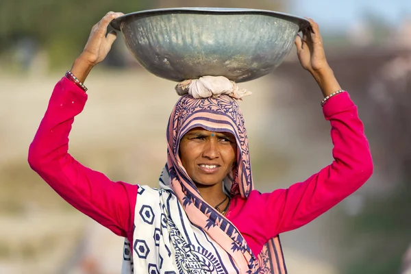 Indian Woman Pracownika Agra Lutego 2018 Indiach — Zdjęcie stockowe