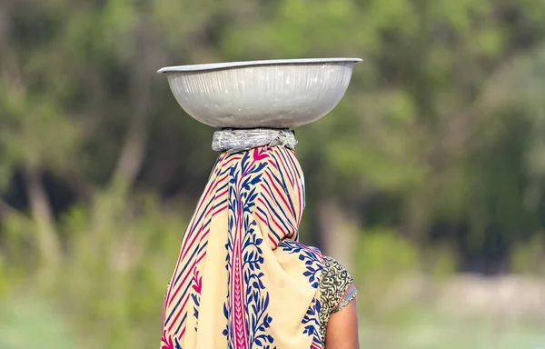 Mujer India Trabajadora Agra Febrero 2018 India —  Fotos de Stock