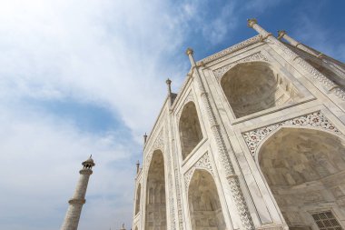 Agra, Hindistan Taj Mahal mermer parçası yakın çekim