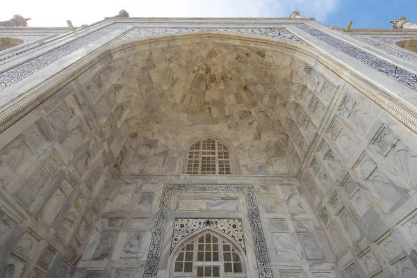 Detail Části Mramorem Tádž Mahal Agra Indie — Stock fotografie