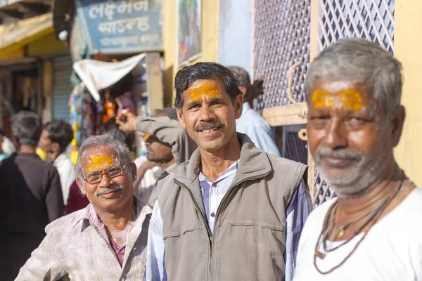 Mathura Feb Three Indian Men Street Mathura February 2018 India — Stock Photo, Image