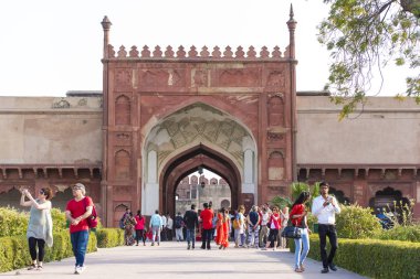 Agra - 28 Şubat: AGRA 28 Şubat kırmızı Fort Hint mimarisi. 2018 yılında Hindistan