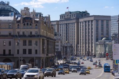 Moskova - Nisan 11: Moskova Devlet Duma cephe görünümüne Nisan 11. Rusya 2018