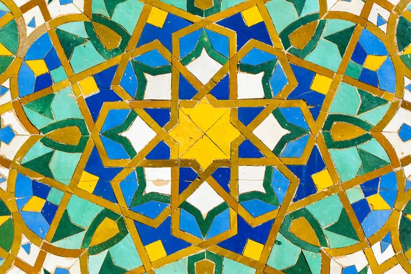 Telha Marroquina Com Padrões Tradicionais Azulejos Marroquinos Coloridos — Fotografia de Stock