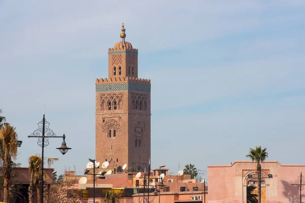 Koutoubia Cami Nin Fas Marakeş Şaşırtıcı Görünümü — Stok fotoğraf