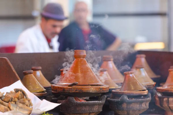 Seramik pot Tagine sokak gıda Fas için