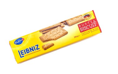 Berlin - Kasım 02: Leibniz Butter Bisküvileri Coocie, Berlin 'deki beyaz arka planda 02 Kasım' da izole edildi. Almanya 'da 2019. Leibniz-Keks veya Choco Leibniz, Alman bisküvi markasıdır.. 