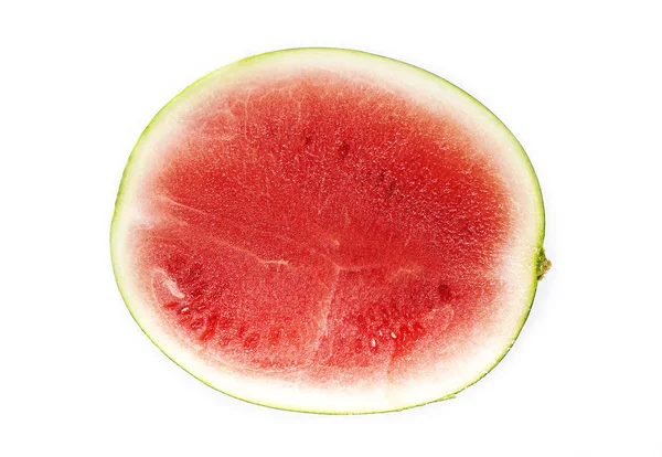 Seesswatermelon Terisolasi Latar Belakang Putih Setengah Dari Semangka Matang Segar — Stok Foto