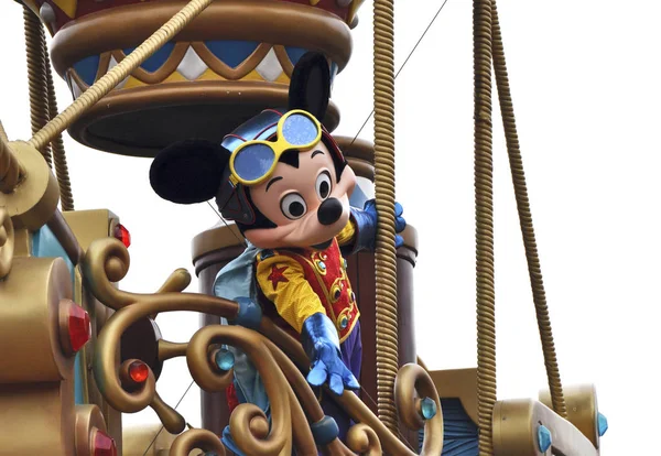 Hong Kong Grudzień 2015 Parada Disneylandzie Słynnymi Postaciami Kreskówek Hongkongu — Zdjęcie stockowe