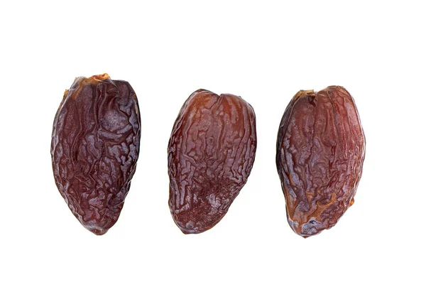 Datum Frukt Deglet Nour Eller King Date Frukt Isolerad Vit — Stockfoto