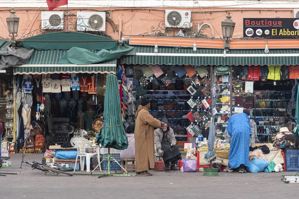 Marrakesh Dic Mercado Plaza Jemaa Fnaa Con Gente Marrakech Diciembre — Foto de Stock