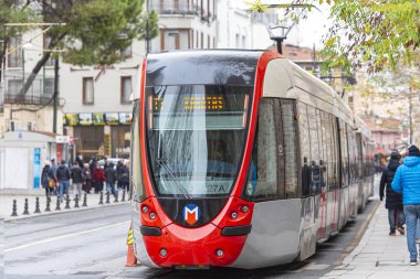 İstanbul - Ocak 01: Modern Tramvay Tramvayı 01 Ocak 'ta İstanbul' da Metro Taşımacılığı M1 oldu. Türkiye 'de 2020