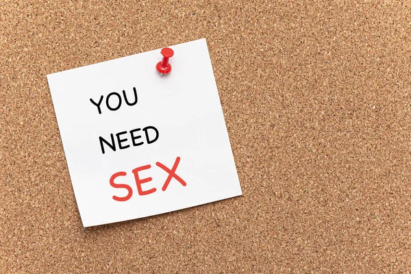 Need Sex Текст Білому Папері Концепт Картина — стокове фото