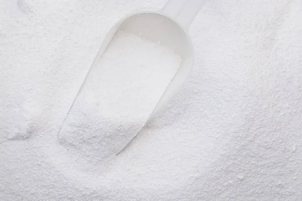 Close Surface White Washing Powder Washing Laundry Detergent Powder Container — Stock Photo, Image