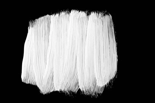 Fehér Olajfesték Fekete Háttér Ecsetvonások Festék Textúra — Stock Fotó